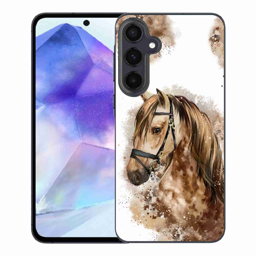 Gelový kryt mmCase na Samsung Galaxy A55 5G - hnědý kreslený kůň