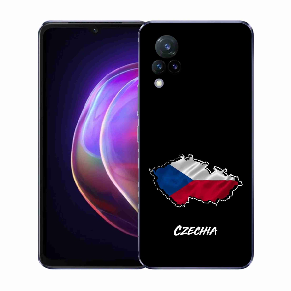 Gelový kryt mmCase na Vivo V21 4G/5G - Czechia černé pozadí