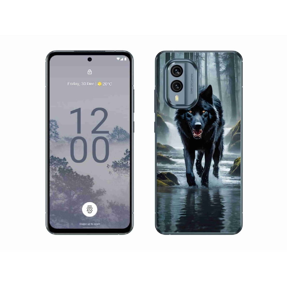 Gelový kryt mmCase na Nokia X30 5G - černý vlk