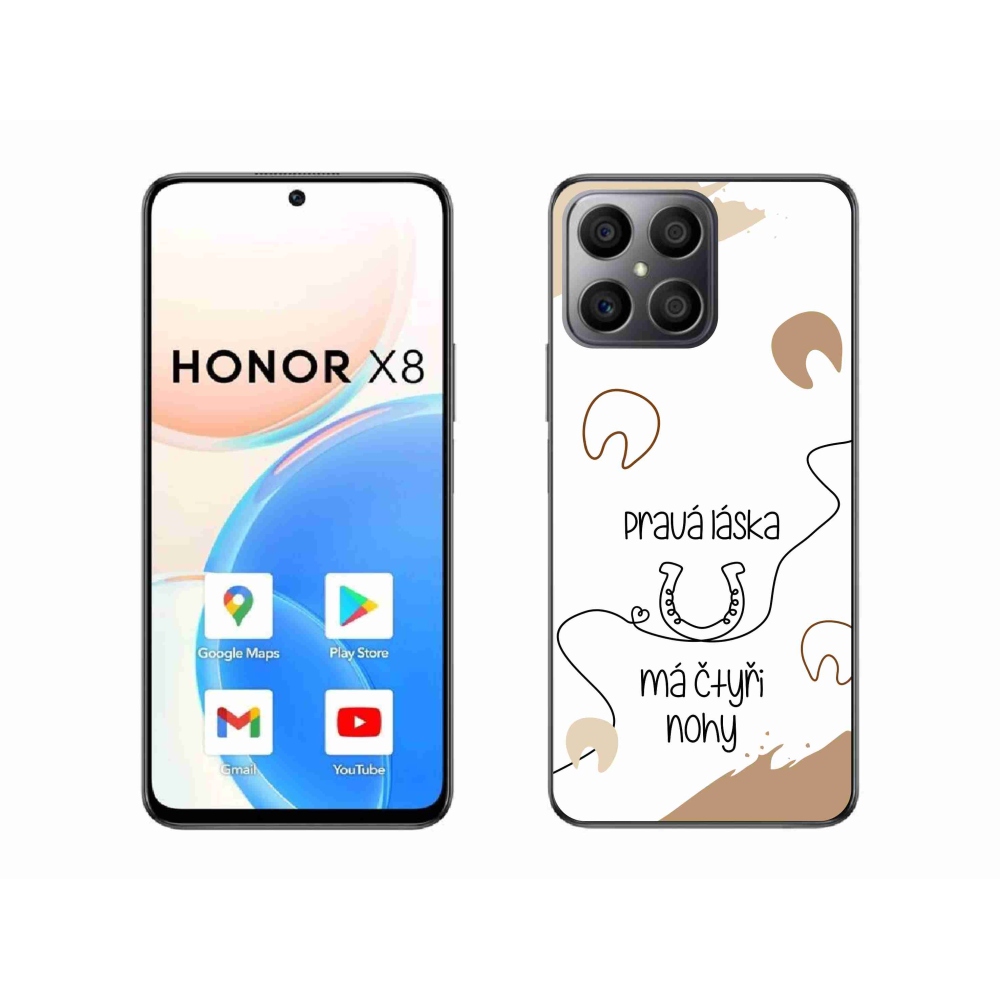 Gelový kryt mmCase na Honor X8 4G - koňský motiv bílé pozadí