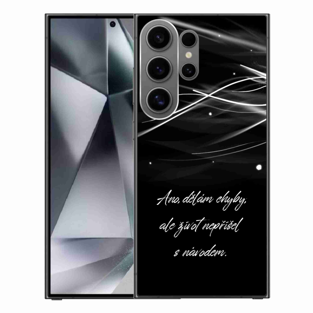Gelový kryt mmCase na Samsung Galaxy S24 Ultra - citát černé pozadí