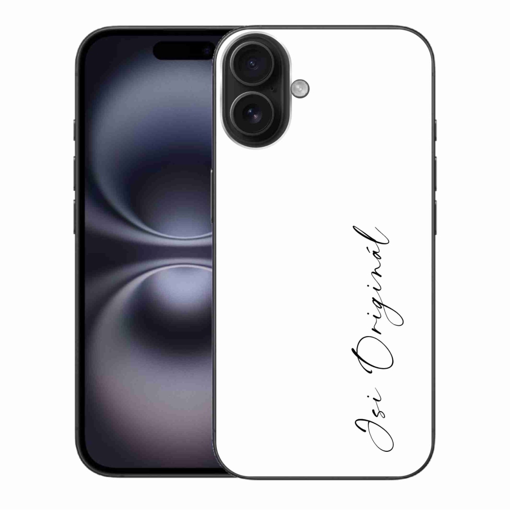 Gelový kryt mmCase na iPhone 16 Plus - jsi originál bílé pozadí