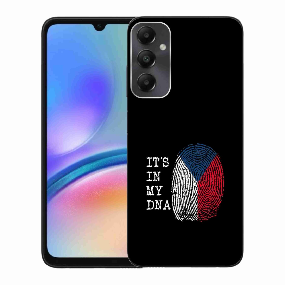 Gelový kryt mmCase na Samsung Galaxy A05s - vlajka otisk prstu černé pozadí
