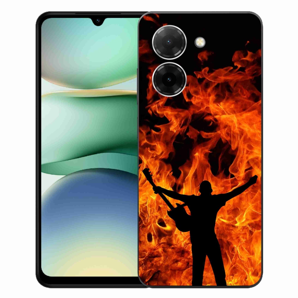 Gelový kryt mmCase na Xiaomi Redmi A5 (171.7x77.8x8.3mm) - muzikant a oheň