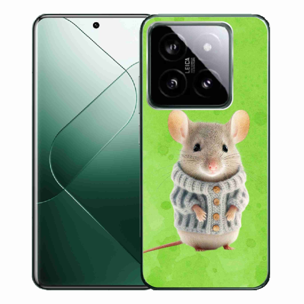 Gelový kryt mmCase na Xiaomi 14 Pro - myška ve svetru