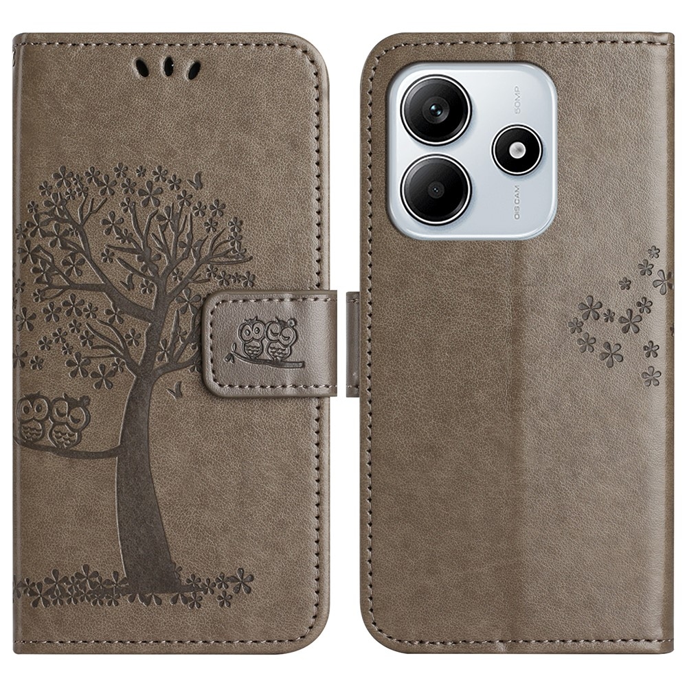 Tree knížkové pouzdro na Xiaomi Redmi Note 14 5G - šedé
