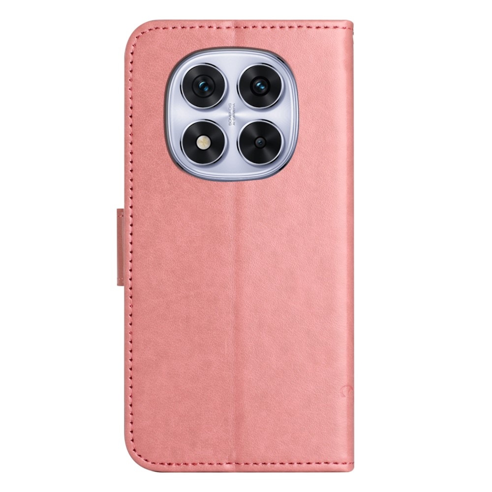 Flower knížkové pouzdro na Xiaomi Redmi Note 14 Pro 5G/Poco X7 5G/Note 14 Pro+ 5G - růžové