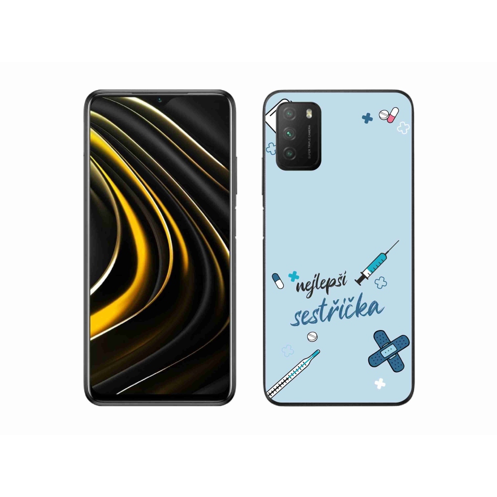 Gelový kryt mmCase na Xiaomi Poco M3 - nejlepší sestřička modré pozadí