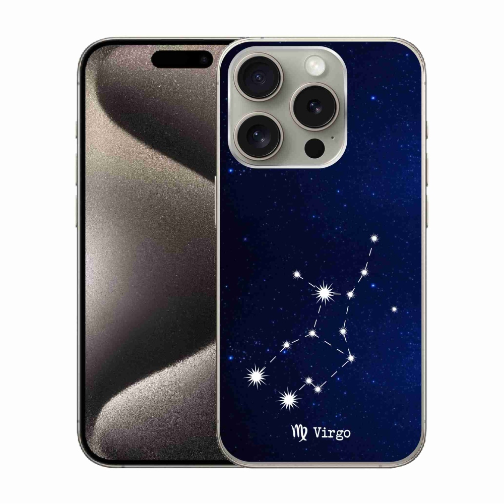 Gelový kryt mmCase na iPhone 15 Pro - souhvězdí Panny