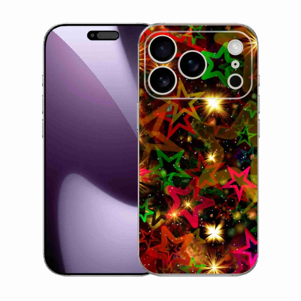 Gelový kryt mmCase na iPhone 17 Pro - barevné hvězdičky