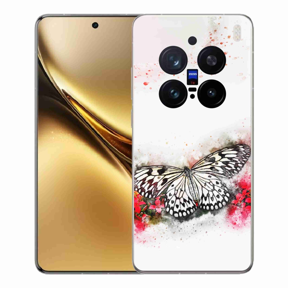Gelový kryt mmCase na Vivo X200 Pro 5G - černobílý motýl