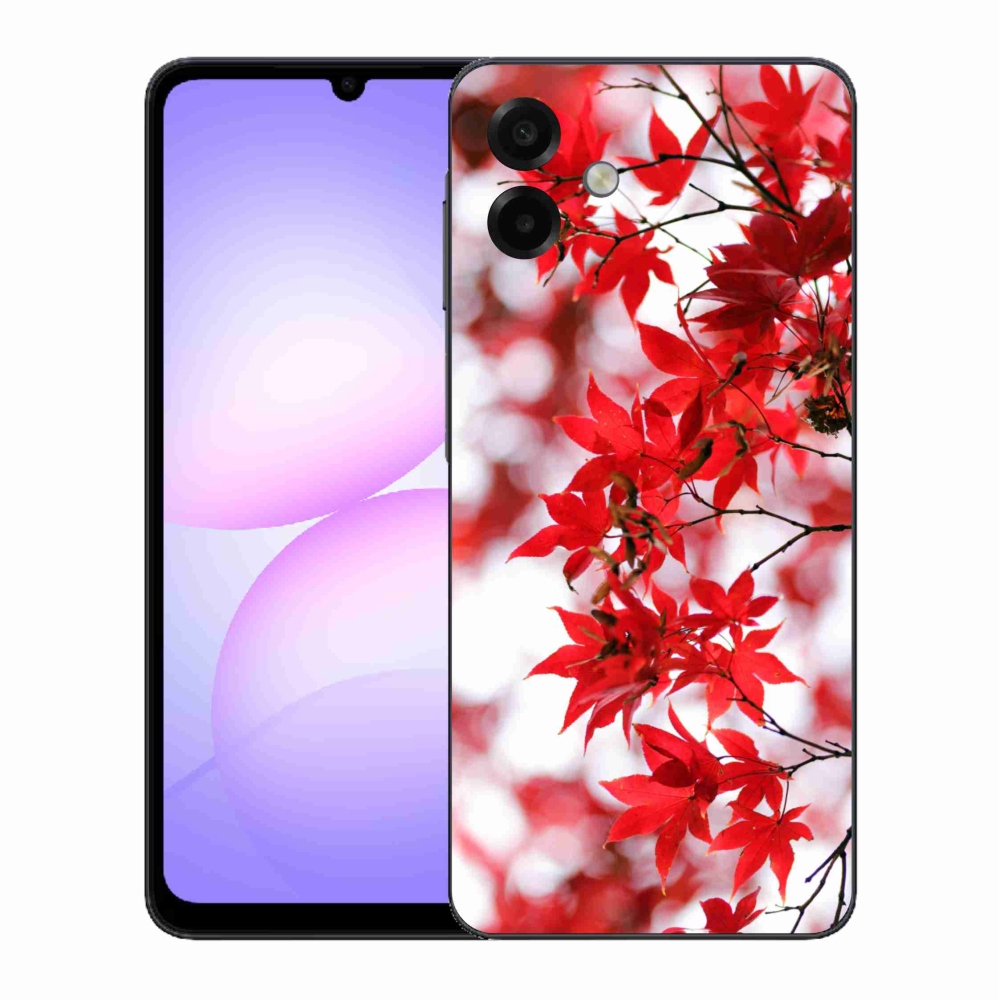 Gelový kryt mmCase na Samsung Galaxy A07 4G - červené listy