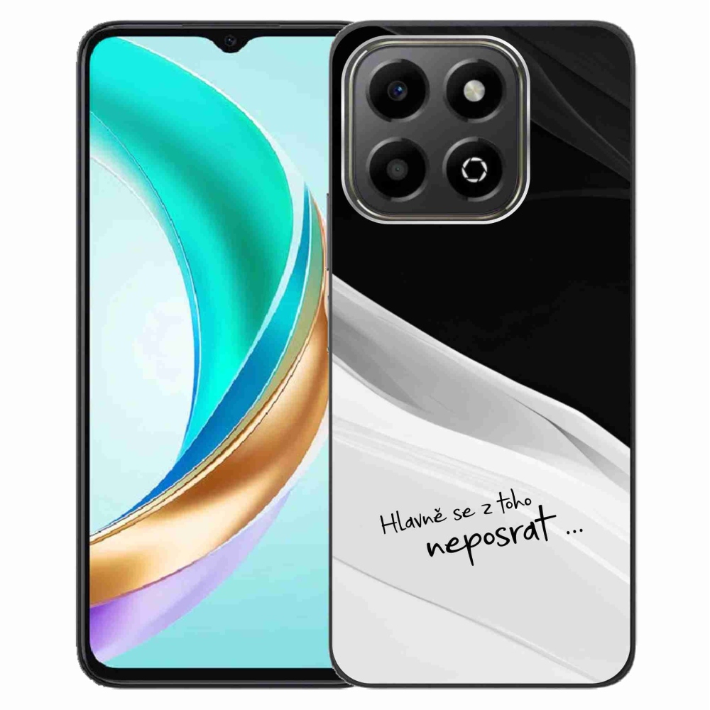 Gelový kryt mmCase na Honor X6b - vtipný text 13 bíločerné pozadí