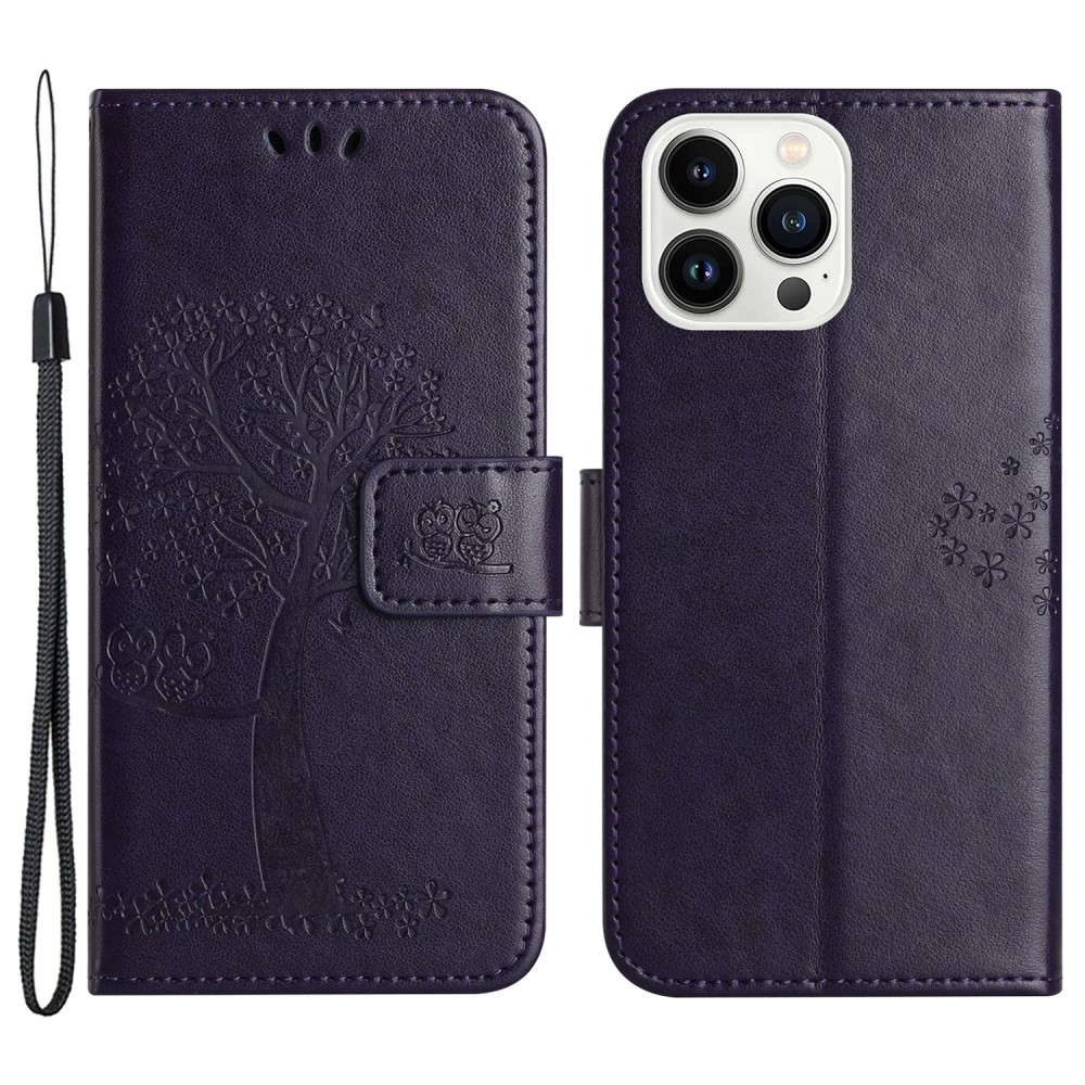 Tree knížkové pouzdro na iPhone 15 Pro Max - tmavěfialové