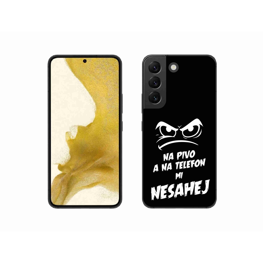 Gelový kryt mmCase na Samsung Galaxy S22 5G - pivní motiv 2 černé pozadí