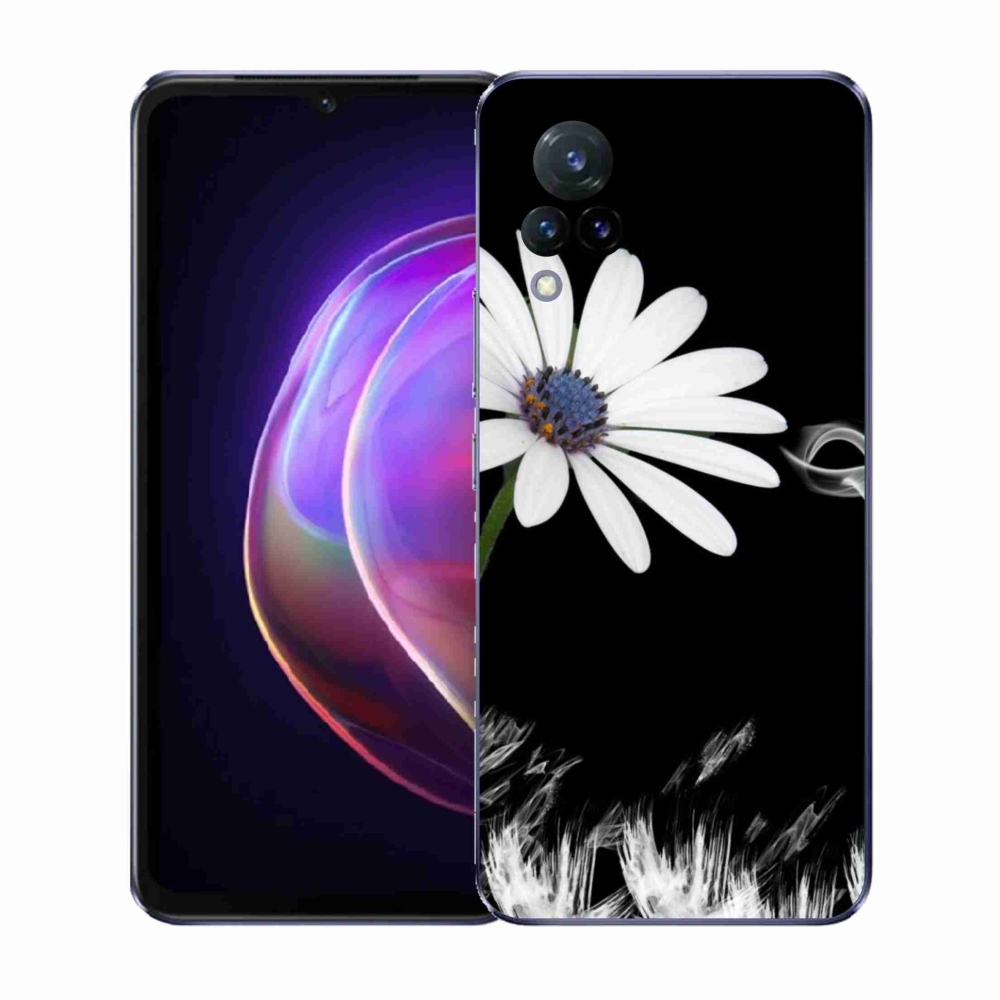 Gelový kryt mmCase na Vivo V21 4G/5G - bílá květina