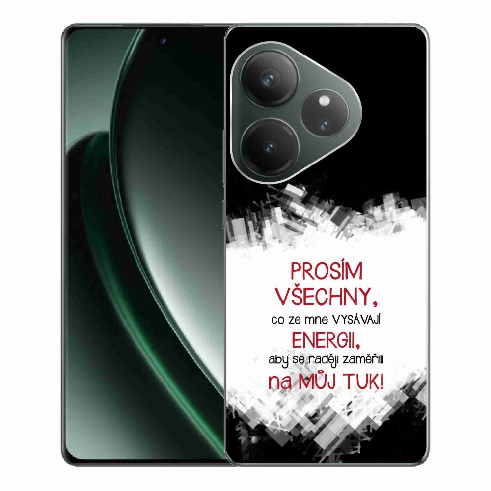 Gelový kryt mmCase na Realme GT 6 5G/GT 6T 5G - vtipný text 1 červený