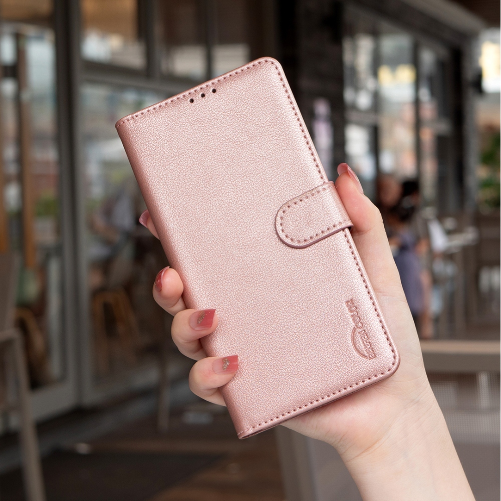 BINFEN knížkové pouzdro na iPhone 17 Pro - růžovozlaté