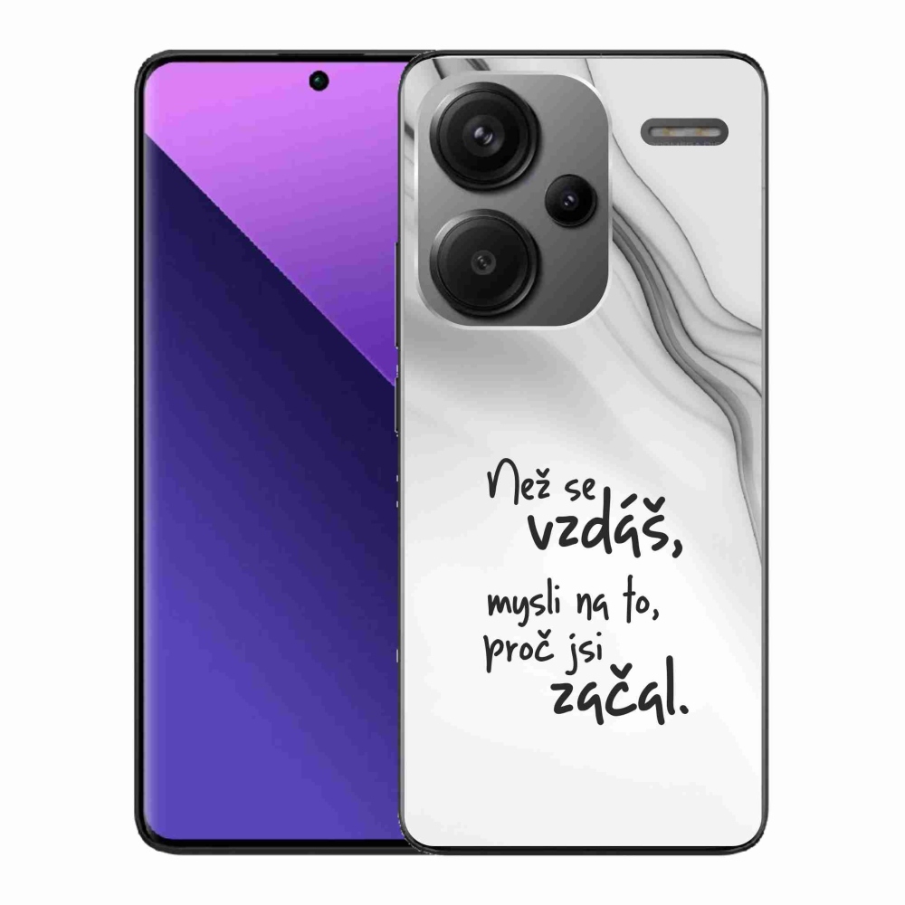 Gelový kryt mmCase na Xiaomi Redmi Note 13 Pro+ 5G - citát 2 bílé pozadí
