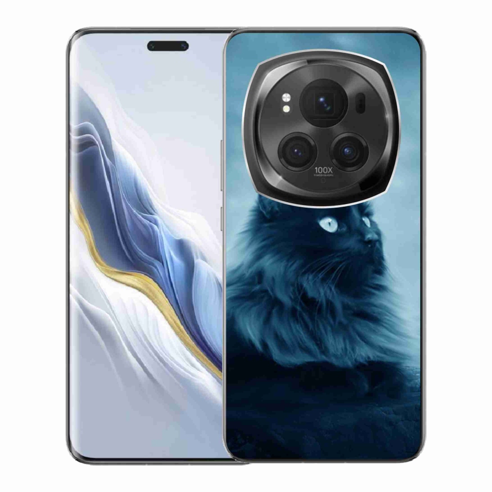 Gelový obal mmCase na Honor Magic 6 Pro 5G - černá kočka 1