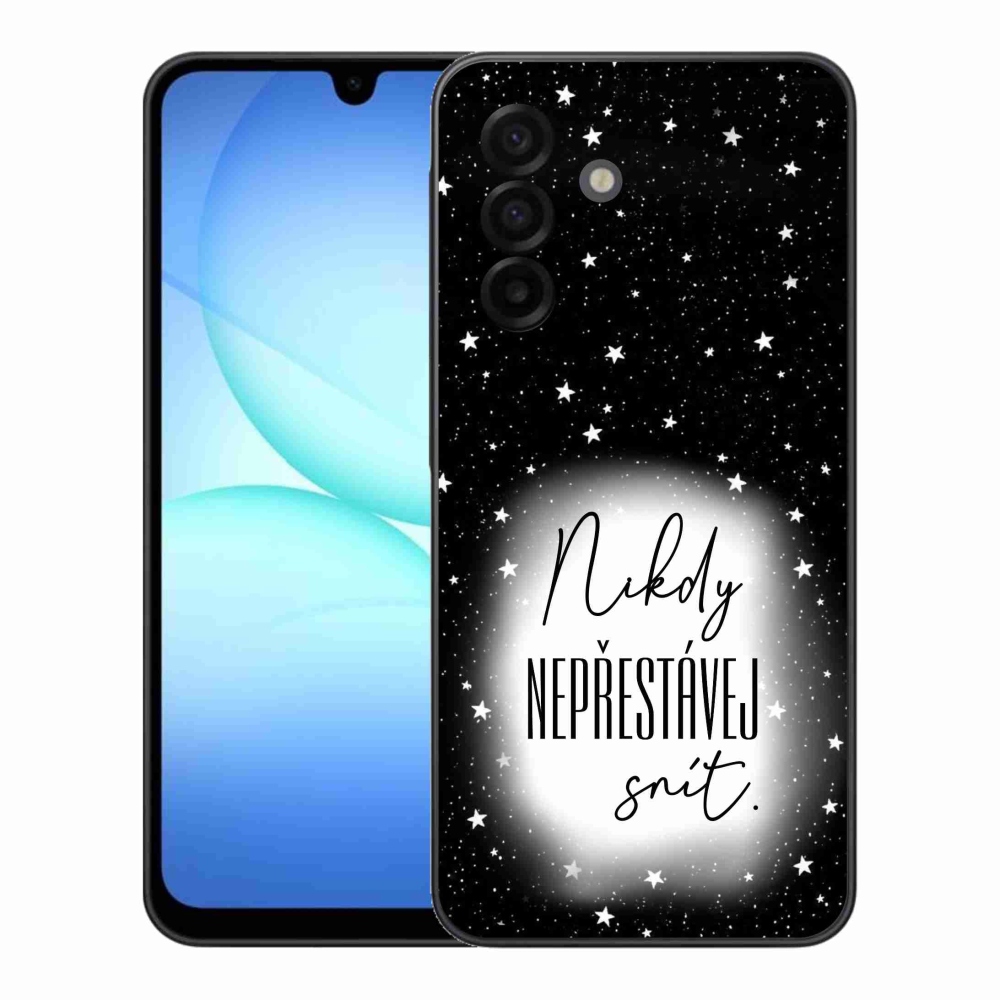 Gelový kryt mmCase na Samsung Galaxy A17 4G/5G - citát 1 bíločerné pozadí