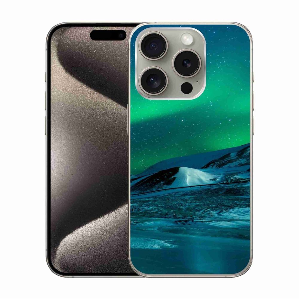 Gelový kryt mmCase na iPhone 15 Pro - polární záře