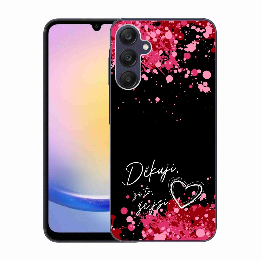 Gelový kryt mmCase na Samsung Galaxy A25 5G - zamilovaný text 2 černé pozadí