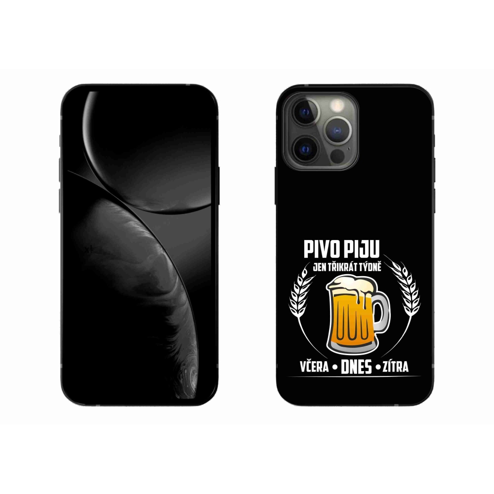 Gelový kryt mmCase na iPhone 13 Pro Max 6.7 - pivní motiv černé pozadí