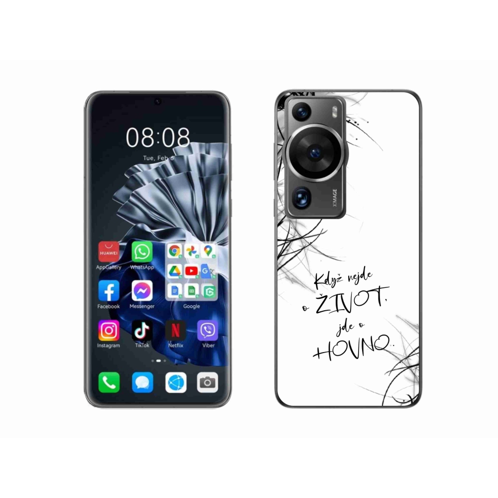 Gelový kryt mmCase na Huawei P60 Pro - vtipný text 16 bílé pozadí
