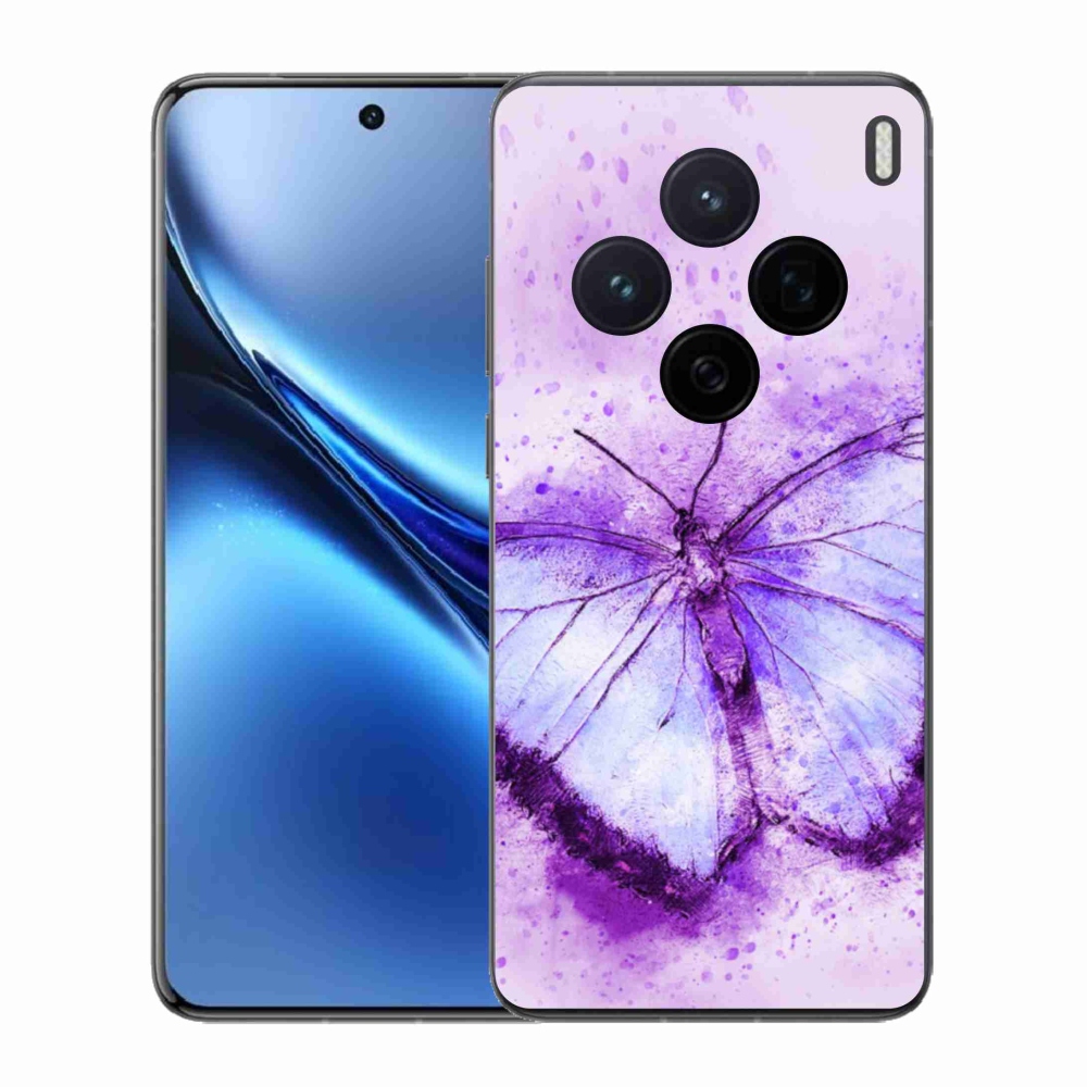 Gelový kryt mmCase na Vivo X200 5G - fialový motýl