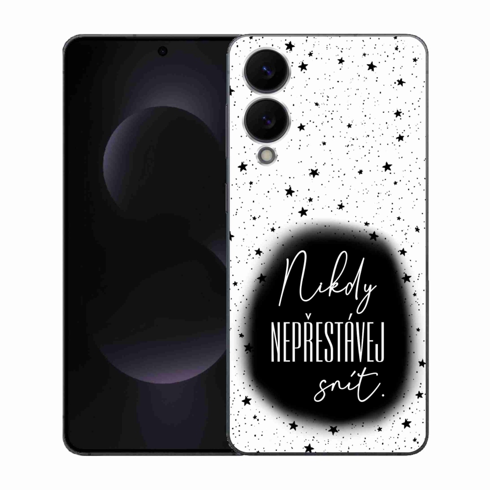 Gelový kryt mmCase na Samsung Galaxy S25 Edge - citát 1 černobílé pozadí