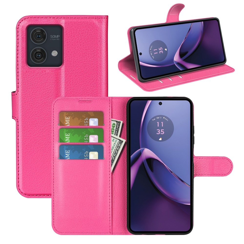 Litchi knížkové pouzdro na Motorola Moto G84 5G - rose