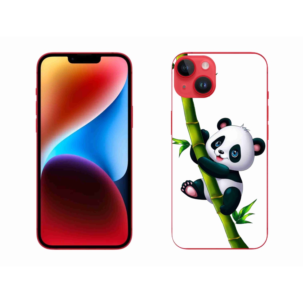 Gelový kryt mmCase na iPhone 14 Plus - panda na bambusu