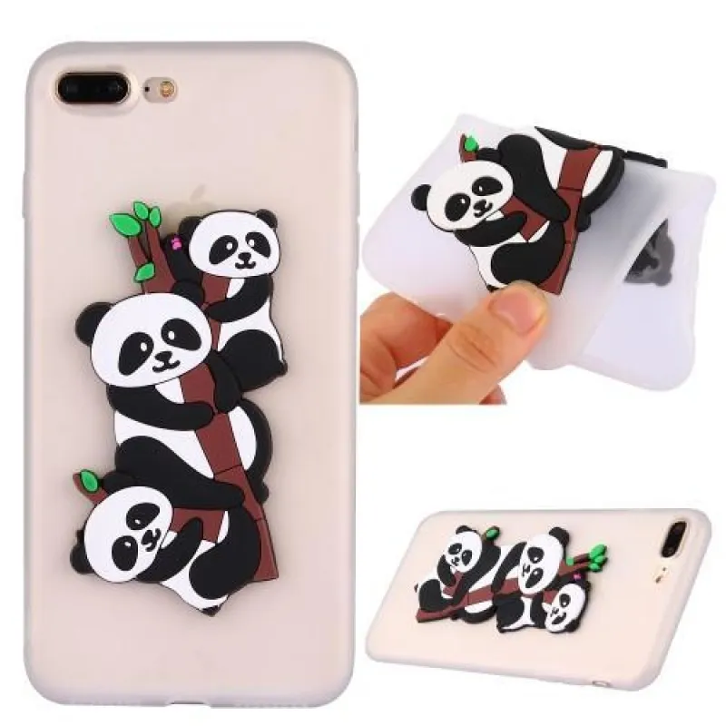 Panda 3D silikonový obal na iPhone 7 Plus a iPhone 8 Plus - bílý -  Mpouzdra.cz