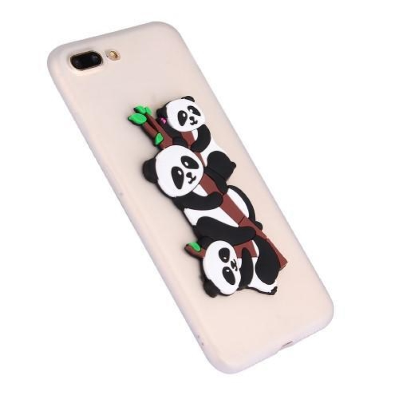 Panda 3D silikonový obal na iPhone 7 Plus a iPhone 8 Plus - bílý