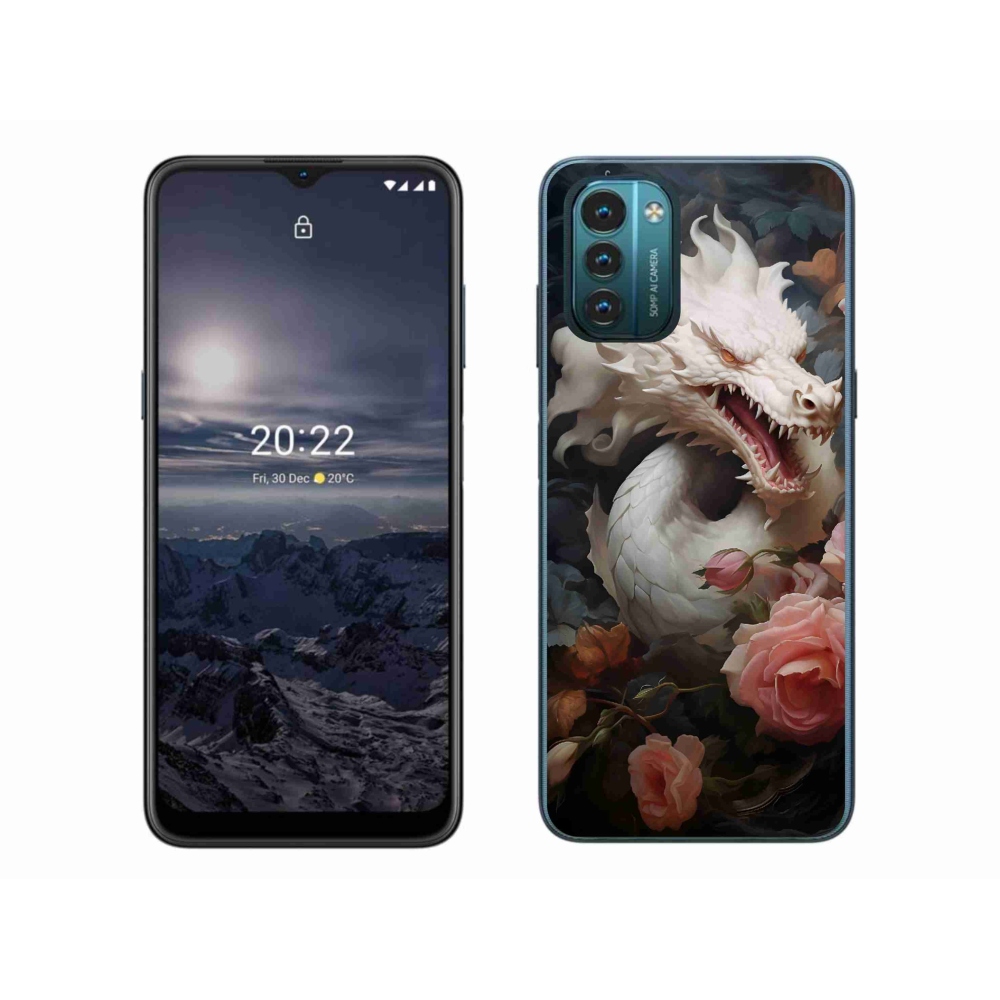 Gelový kryt mmCase na Nokia G11/G21 - bílý drak