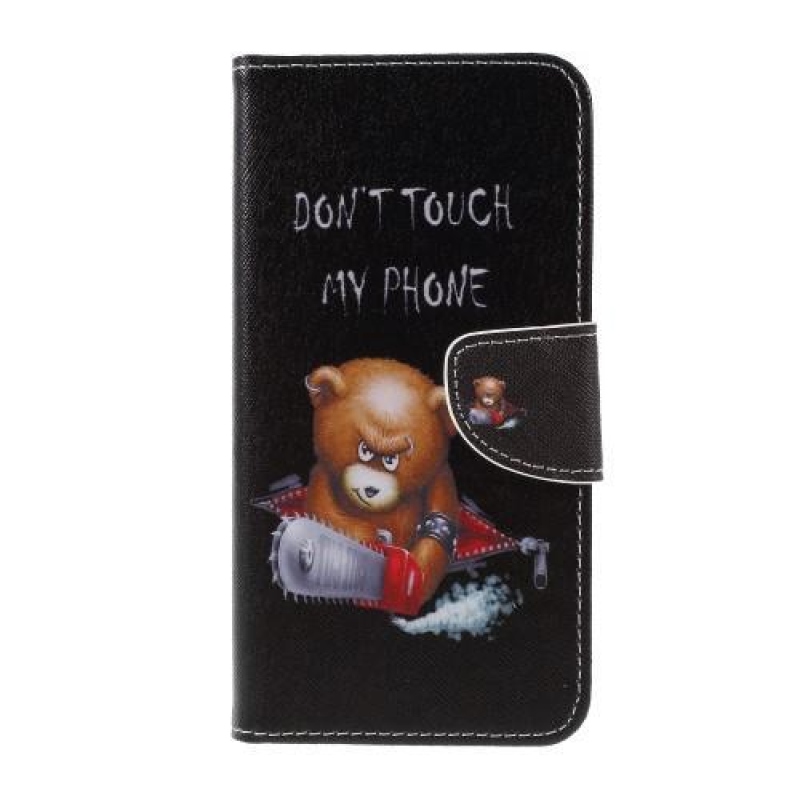 Patt PU kožené peněženkové pouzdro na mobil Sony Xperia XZ3 - medvěd