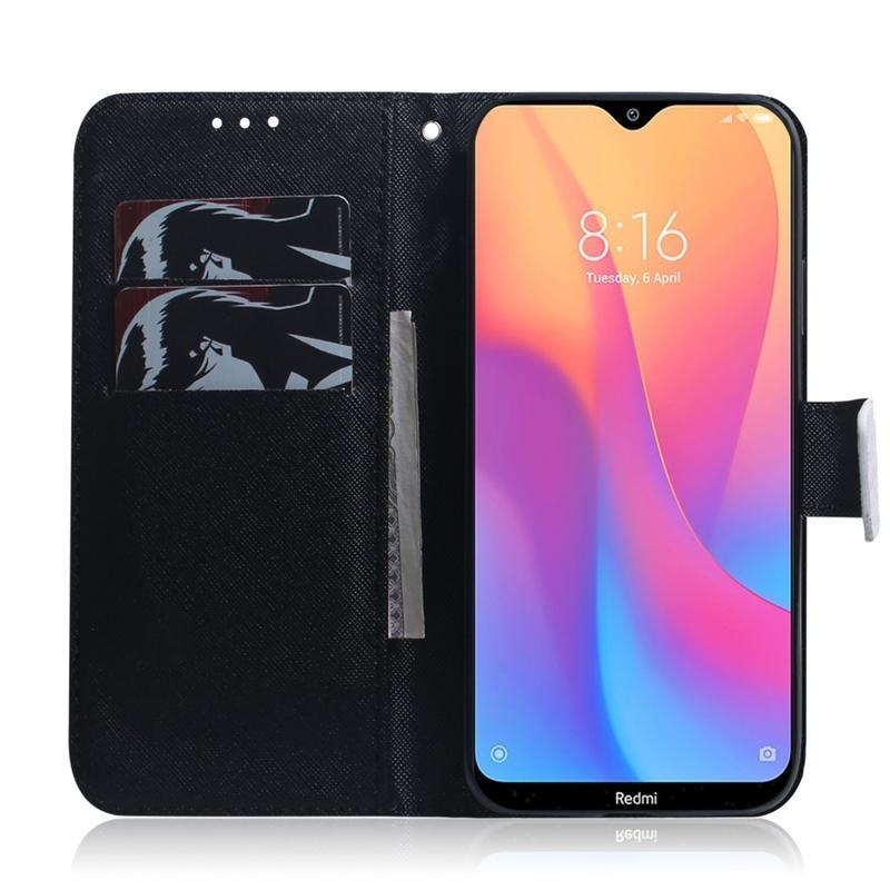 Patt PU kožené peněženkové pouzdro na mobil Xiaomi Redmi 8A - pes a odraz vlka