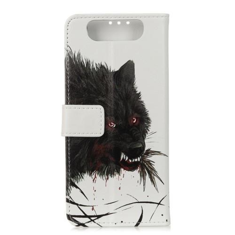 Patt PU kožené peněženkové pouzdro pro mobil Samsung Galaxy A80 - krvavý vlk