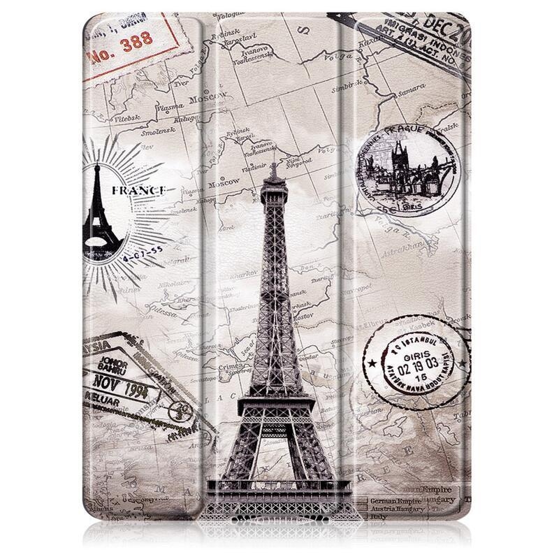 Patte chytré PU kožené peněženkové pouzdro na tablet iPad Air (2020)/Air (2022) - Eiffelova věž