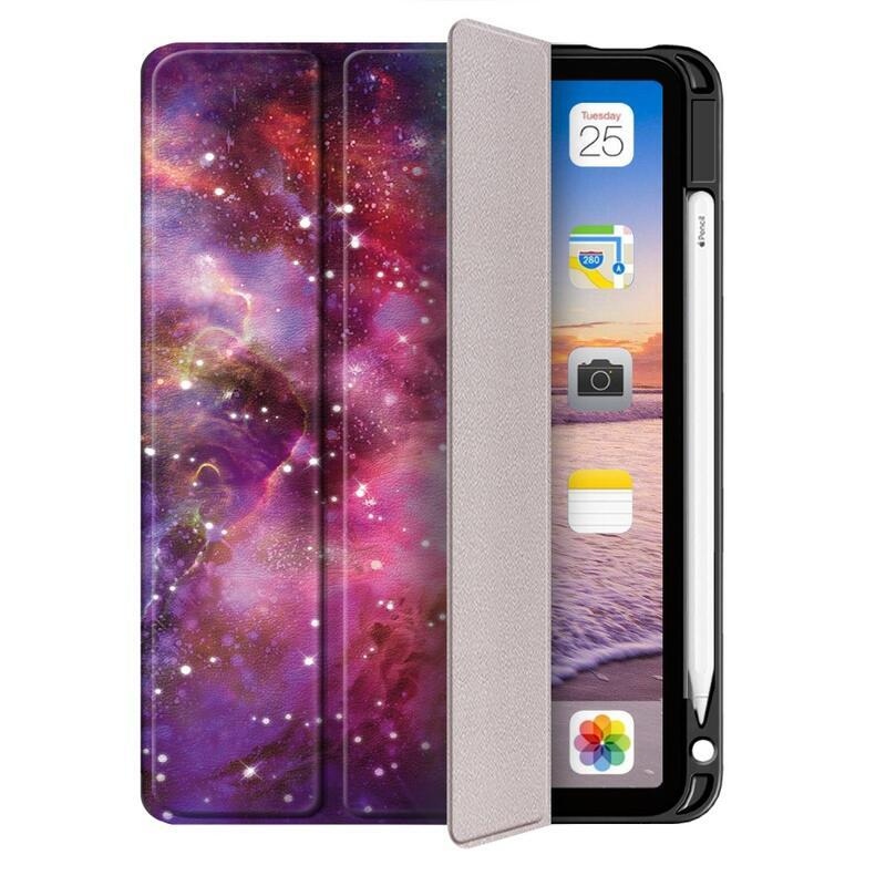 Patte chytré PU kožené peněženkové pouzdro na tablet iPad Air (2020)/Air (2022) - galaxie