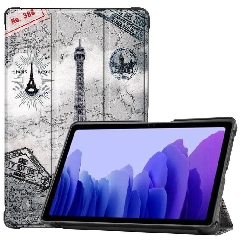 Patte chytré PU kožené peněženkové pouzdro na tablet Samsung Galaxy Tab A7 10.4 (2020) T500 - Eiffelova věž