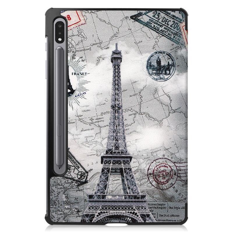 Patte chytré PU kožené pouzdro na tablet Samsung Galaxy Tab S8 - Eiffelova věž