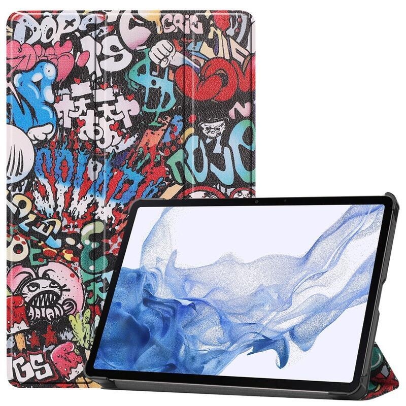 Patte chytré PU kožené pouzdro na tablet Samsung Galaxy Tab S8 - graffiti