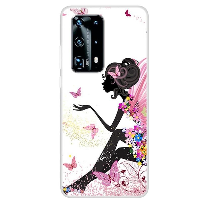 Patte gelový obal na mobil Huawei P40 Pro - dívka a motýli