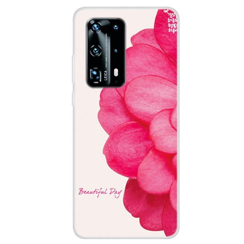 Patte gelový obal na mobil Huawei P40 Pro - růžový květ