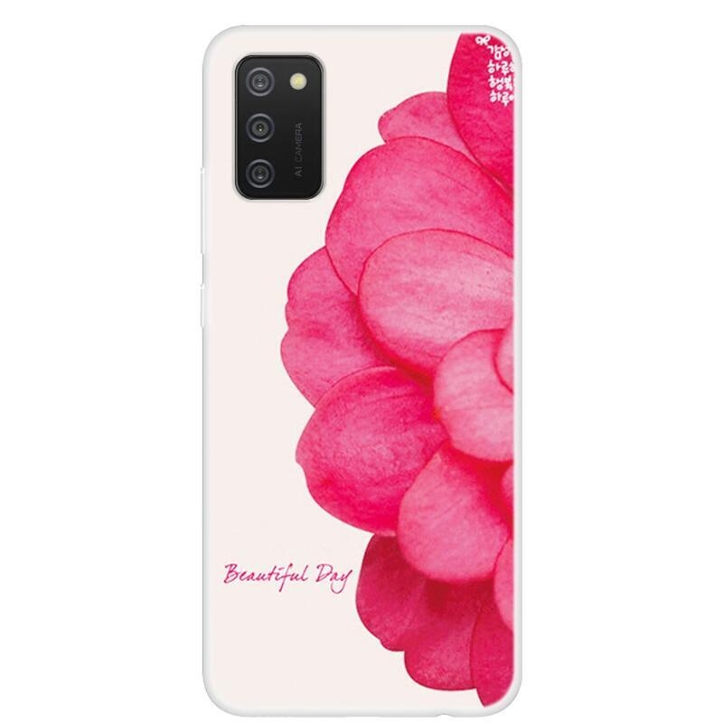 Patte gelový obal na mobil Samsung Galaxy A02s (164.2x75.9x9.1mm) - růžový květ