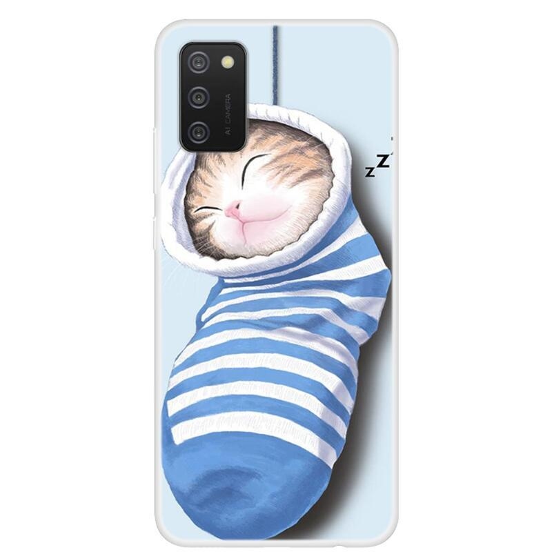Patte gelový obal na mobil Samsung Galaxy A02s (164.2x75.9x9.1mm) - spící kočka