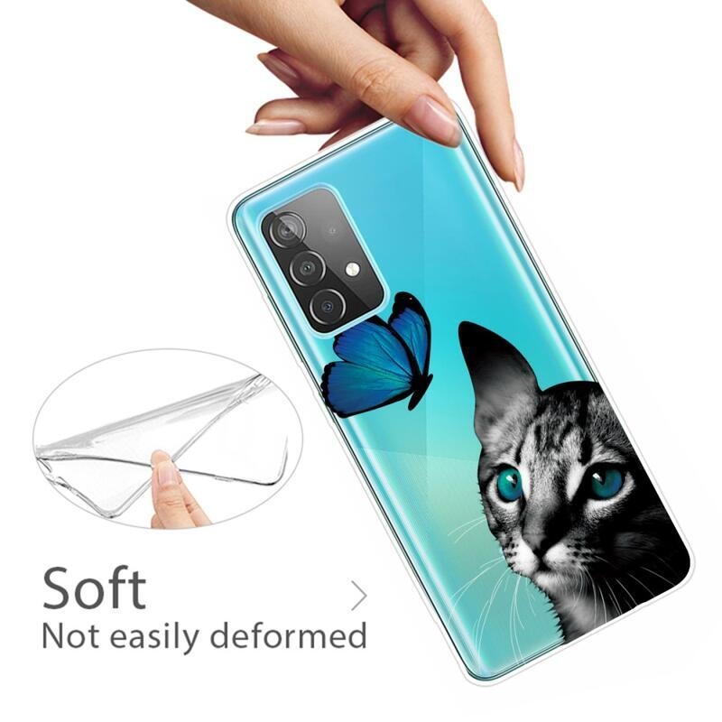 Patte gelový obal na mobil Samsung Galaxy A32 4G - kočka s motýlem