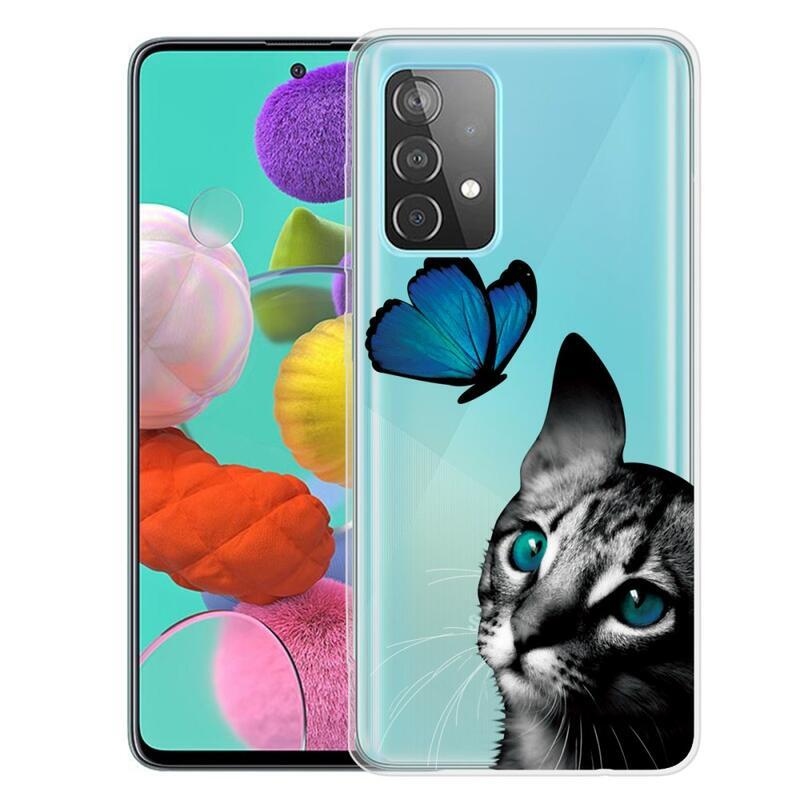 Patte gelový obal na mobil Samsung Galaxy A32 4G - kočka s motýlem